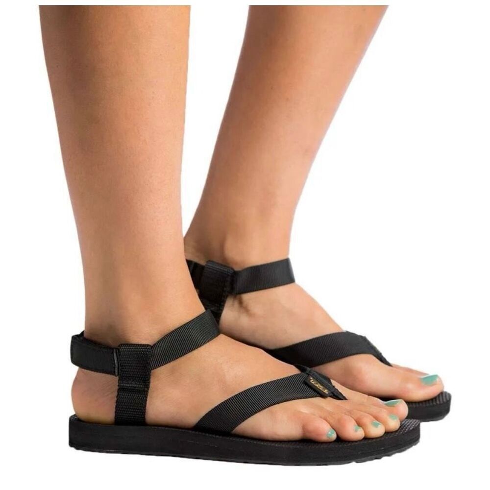 ✨Teva Original Black/Violet Marbled Flat Sz 9 Sandals✨